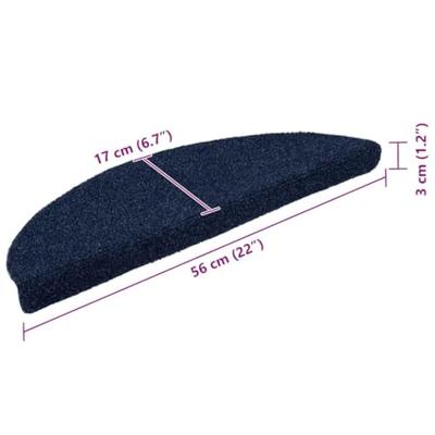 VidaXL Trapmatten zelfklevend 15 stuks 56x17x3 cm marineblauw halfrond VidaXL Trapmatten zelfklevend 15 stuks 56x17x3 cm marineblauw halfrond