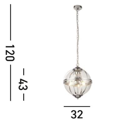 Searchlight Klassieke hanglampCoronet chroom - 44213-3CC