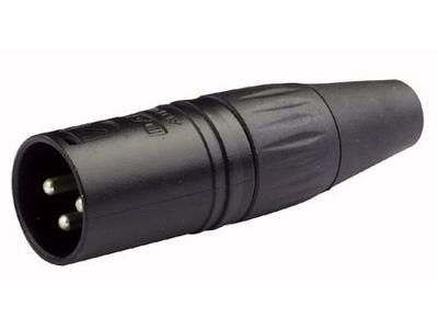 DAP XLR plug 3p male zwart met zwarte tule