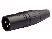 DAP XLR plug 3p male zwart met zwarte tule - thumbnail