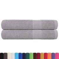 VidaXL Saunahanddoeken 2 st 80x200 cm 360 g/m² 100% katoen grijs - thumbnail