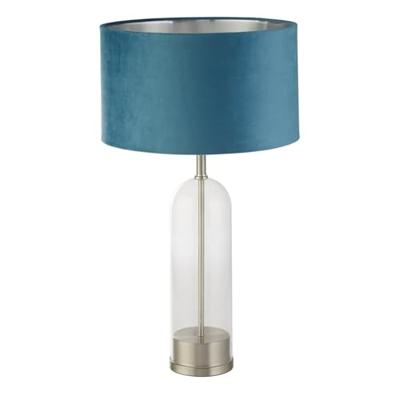 Searchlight Unieke tafellampOxford met blauwe kap - EU81713TE