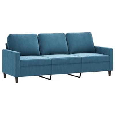 3-delige Loungeset met kussens fluweel blauw