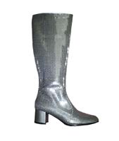 Paillettenlaarzen zilver - thumbnail