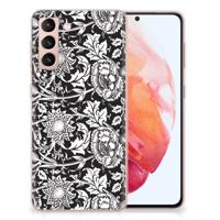 Samsung Galaxy S21 | TPU Case | Black Flowers - thumbnail