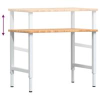Werkbank rechthoek 100x60x(71,5-98) cm eikenhout lichtbruin - thumbnail