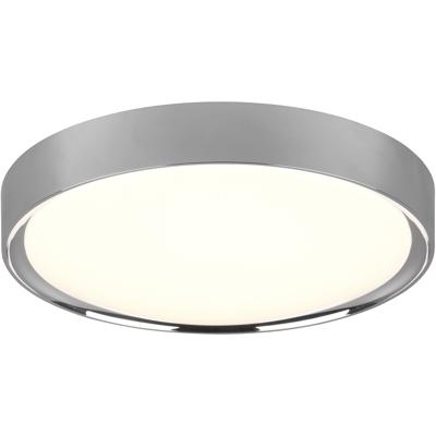 LED Plafondlamp - Badkamerlamp - Trion Clirno - 18W - Warm Wit 3000K - Spatwaterdicht IP44 - Opbouw Rond - Mat Chroom - Kunststof