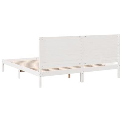 Bedframe extra lang zonder matras massief hout wit 180x220 cm