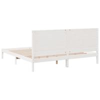 Bedframe extra lang zonder matras massief hout wit 180x220 cm - thumbnail
