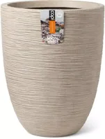 Capi waste elegant laag rib nl kunststof bloempot 46x58 cm terrazzo beige - thumbnail