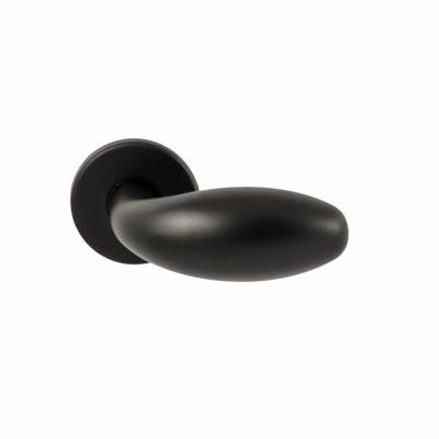 Hardbrass Knopkruk Golf op rond rozet 4mm dun - zwart