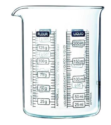 Pyrex maatbeker 250ml glas Pyrex maatbeker 250ml glas