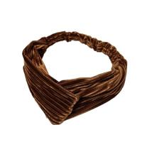 2 PCS Fashion Velvet Wide Cross Knot Headbands Women Elastic Hair Bands(Yellow) - thumbnail