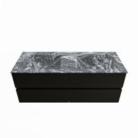 MONDIAZ VICA-DLUX 130cm badmeubel onderkast Urban 4 lades. Inbouw wastafel CLOUD dubbel zonder kraangat, kleur Lava. - thumbnail