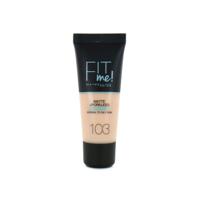 Maybelline Fit Me Matte + Poreless Foundation - 103 Pure Ivory - Medium Dekkende Foundation met Matte Finish voor de Normale tot Vette Huid - 30 ml - thumbnail