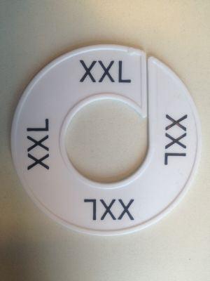 Maatring 9cm wit/zwart XXL