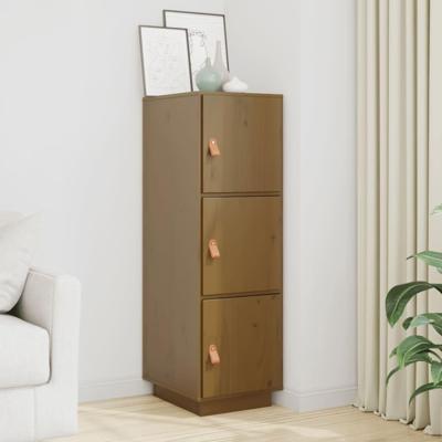 Hoge kast 34x40x108,5 cm massief grenenhout honingbruin