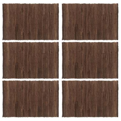 vidaXL Placemats 6 st chindi 30x45 cm katoen bruin vidaXL Placemats 6 st chindi 30x45 cm katoen bruin