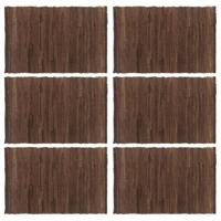 vidaXL Placemats 6 st chindi 30x45 cm katoen bruin - thumbnail
