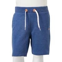 Kindershorts met trekkoord 116 gemleerd donkerblauw - thumbnail