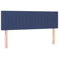 Boxspring met matras stof blauw 140x200 cm - thumbnail