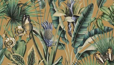 Dutch Tahiti - Fiori beige/groen/blauw - 13333