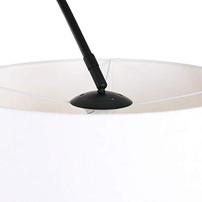 Steinhauer Vloerlamp Sparkled light 9829 zwart kap grof linnen wit