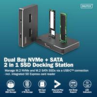Digitus DA-71546-1 basisstation voor opslagstations USB 3.2 Gen 2 (3.1 Gen 2) Type-C Zwart - thumbnail