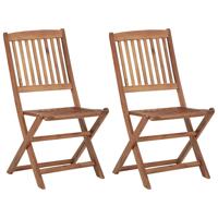 VidaXL Opklapbare stoelen, 2 stuks, massief acaciahout - thumbnail