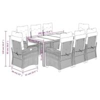 9-delige Tuinset poly rattan zwart - thumbnail