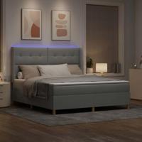 Boxspringbed met matras Lichtgrijs 140 x 200 cm Stof - thumbnail