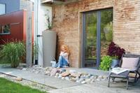 Garantia regenton met bloembak 350 liter sahara - thumbnail