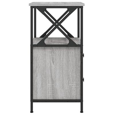 Nachtkastje 34x35,5x70 cm bewerkt hout grijs sonoma eikenkleur