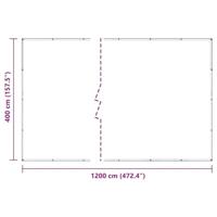 VidaXL Doorzichtig zeildoek met zeilringen 4x12 m pvc - thumbnail