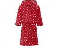 Stippen badjas rood-146/152 - thumbnail