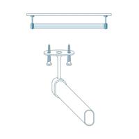 Steun voor stang in kast Stor Planet Cintacor Wit Ovaalvormig 15 x 25 mm (2 Stuks) - thumbnail