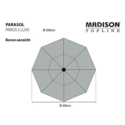 Madison Parasol Paros II luxe 300cm auto tilt Grijs - thumbnail