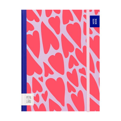Pepa Lani Notitieboek A5 Flower Hearts Lila/Pink