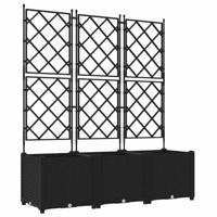 Tuin Bloempot 3 pcs Zwart 120 x 40 x 143 cm Staal - thumbnail