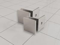 Wiesbaden Glaskoppelingset voor profielloze inloopdouche 2 stuks geborsteld staal - thumbnail