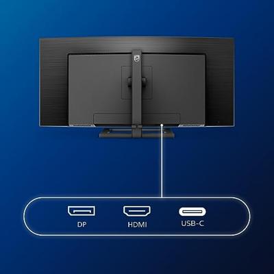 Philips Monitore 346E2CUAE/00 LED-monitor Energielabel F (A - G) 86.4 cm (34 inch) 3440 x 1440 Pixel 21:9 4 ms HDMI, DisplayPort, Audio-Line-out, USB-C, USB-A