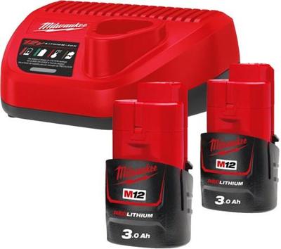 Milwaukee M12 NRG-302 Accu Starterset 12V 2x 3.0Ah - 4933451902