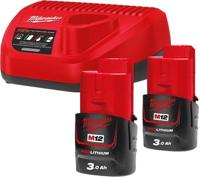 Milwaukee M12 NRG-302 Accu Starterset 12V 2x 3.0Ah - 4933451902 - thumbnail