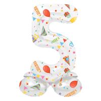 Folat BV Staande folieballon joyful party cijfer 5 -72cm - thumbnail