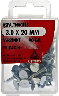 Asfaltnagels 3,0 15mm verz 90gr Deltafix - Deltafix Asfaltnagels 3,0 15mm verz 90gr Deltafix - Deltafix