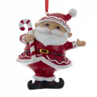 Ornament plastic kerstman zuurstok l8cm Kurt S. Adler - Kurt s adler - thumbnail