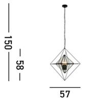 Searchlight Zwarte hanglampDiamond - 7323-3BK - thumbnail
