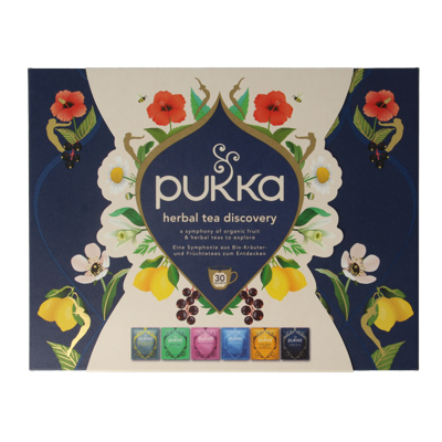 Pukka thee bio discovery box, geassorteerde smaken, doos van 30 stuks