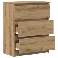 Dressoir 60x35x76 cm bewerkt hout artisanaal eikenkleur - thumbnail