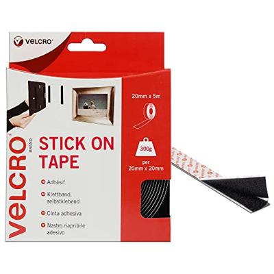 VELCRO® VEL-EC60217 Klittenband Om vast te plakken Haak- en lusdeel (l x b) 5000 mm x 20 mm Zwart 5 m